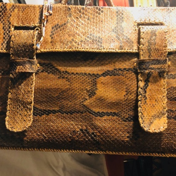 Python Snakeskin laptop Briefcase Purse Handbag - Picture 1 of 7